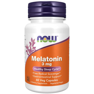 Now - Melatonin / Мелатонин 3 Мг - 60 Капсули
