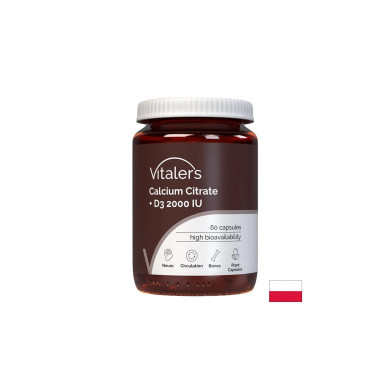 Калций (цитрат) 120 mg + Витамин D3 1000 IU Здрави кости и зъби 60 капсули
