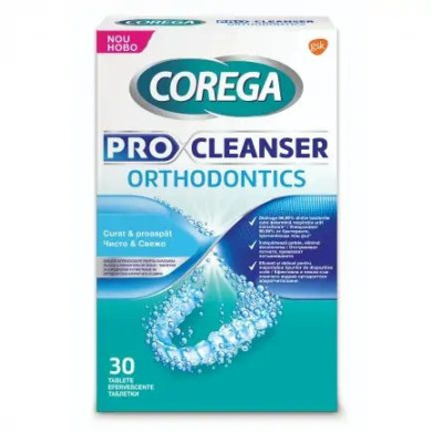 Corega Pro Cleanser Orthodontics За почистване на апаратчета и шини х30 таблетки
