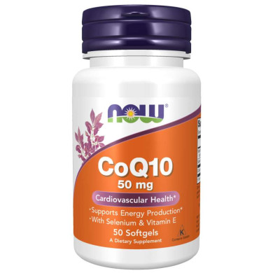 Now - Coq10 50 Мг + Витамин Е - 50 Дражета