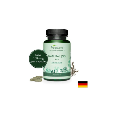 Natural Jod Bio Aus Kelpalge/ Натурален йод от био водорасли, 180 капсули, 100% Vegan Vegavero