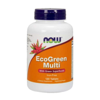 Now - Ecogreen Multi / Мултивитамини от Зелени храни и билки- 120 Таблетки