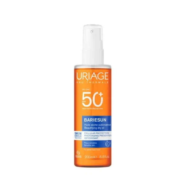 Uriage Bariesun Skin Shield Слънцезащитно сухо олио за коса и тяло SPF50+ 200 мл + подарък плажна чанта