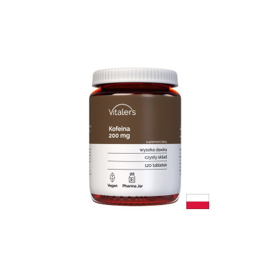 Стимулира енергията и мозъчната функция - Кофеин, 200 mg x 120 таблетки