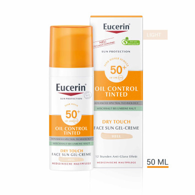 Eucerin Оцветен слънцезащитен гел-крем за лице OIL CONTROL SPF 50+ Светъл нюанс 50мл