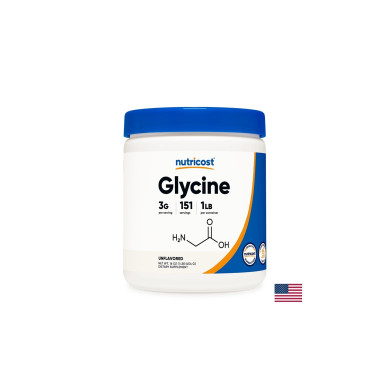 Нервна система и мускулна функция - Глицин, 454 g прах Nutricost