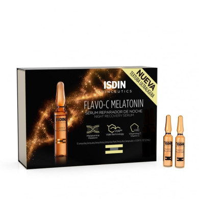 ISDIN Isdinceutics Flavo-C Melatonin Нощен възстановяващ антиоксидантен серум против стареене 10х2мл