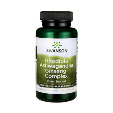 SWANSON Rhodiola Ashwagandha Ginseng Complex / 60 Caps