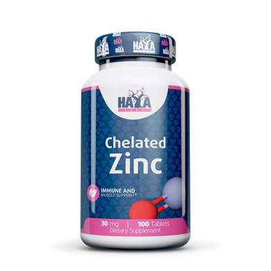 Haya Labs Zinc Bisglycinate / Цинков Бизглицинат Хелат.30mg / 100 Tabs
