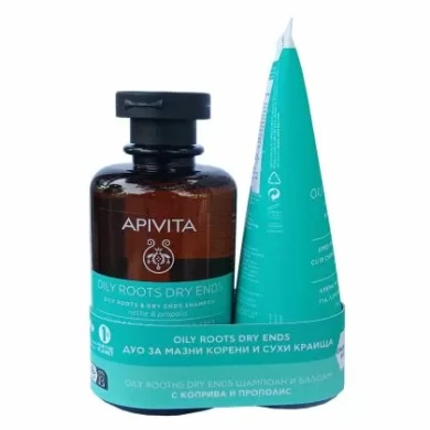 Apivita Oily Roots and Dry Ends Set  ДУО ЗА МАЗНИ КОРЕНИ И СУХИ КРАИЩА