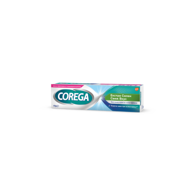 Corega Екстра силен Фиксиращ крем за зъбни протези със свеж вкус 40 гр