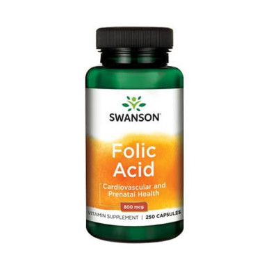 SWANSON Folic Acid 800mcg. / 250 Caps.