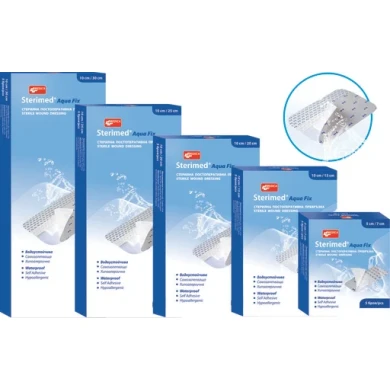 Sterimed Aqua Fix Стерилни постоперативни превръзки 10 см/15 см х5 бр Medica