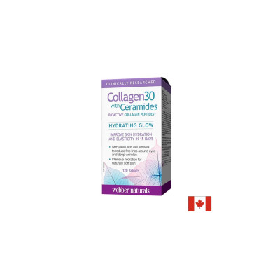 Collagen30® with Ceramides - Колаген + Серамиди, 120 таблетки Webber Naturals