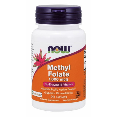 Now - Methyl Folate /Фолиева киселина вит.В9 1,000 Mcg  - 90 Таблетки