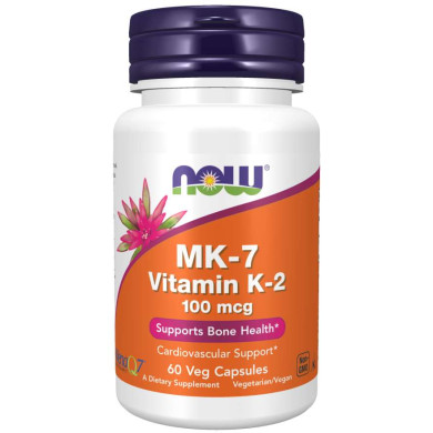 Now - Mk-7 Vitamin K-2/ Витамин К 2 - 100 Мкг - 60 Капсули