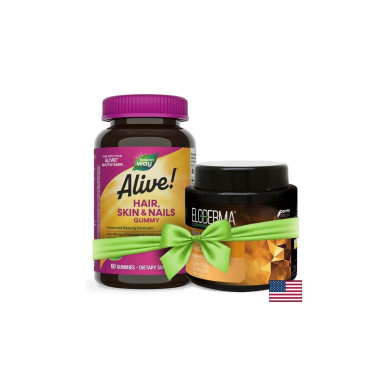 Alive! Hair, Skin & Nails Gummies/ Алайв! Коса, кожа и нокти, 60 желирани таблетки Nature’s Way