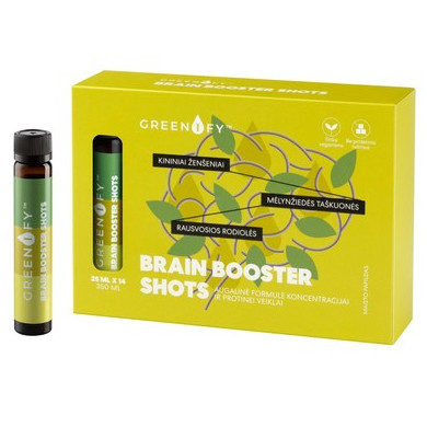Greenify Brain Booster shots за концентрация 25 мл x14 флакона Valentis