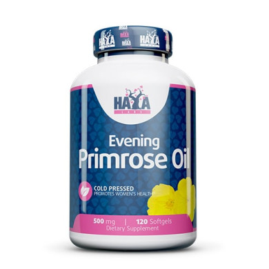 Haya Labs Evening Primrose Oil / Cold Pressed / Студено пресовано Масло от Вечерна Иглика 500mg. / 120 Softgels