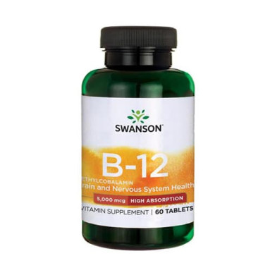 Vitamin B-12 Methylcobalamin - High Absorption 5000mcg. / 60 Tabs