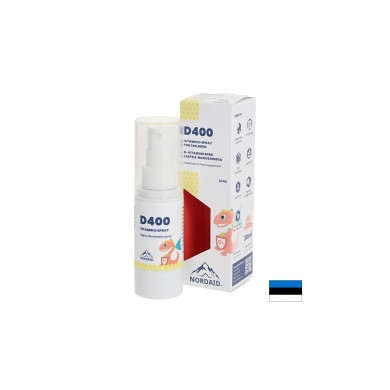 Кости, зъби и имунна защита - Витамин D3 400 IU, спрей за уста, 30 ml / 200 впръсквания Nordaid