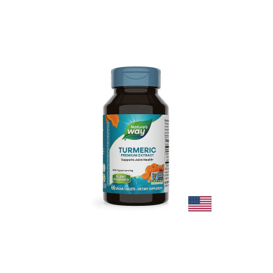 Куркума екстракт от корен - Turmeric 500 mg, стандартизиран до 95% куркуминоиди, 60 таблетки Nature’s Way