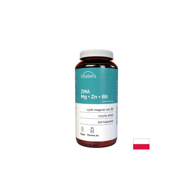 ZMA – Магнезий 240 mg + Цинк 15 mg + Витамин B6 10 mg - Възстановяване, сън и мускулна сила, 120 капсули