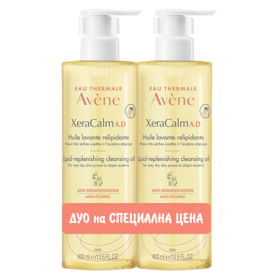 AVENE DUO XERACALM A.D Почистващо релипидиращо олио за кожа склонна към атопия 400ml 1+1