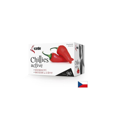 Chillies Active с гарциния камбоджа 1251 mg, зелен чай 282 mg и лют червен пипер 150 mg За отслабване 90 таблетки