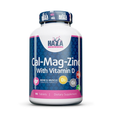 Haya Labs Calcium Magnesium & Zinc with Vitamin D  / Калций, Магнезий, Цинк, Витамин Д3/ 90 Tabs.