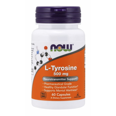 Now - L-Tyrosine / Л-Тирозин 500 Мг - 60 Капсули