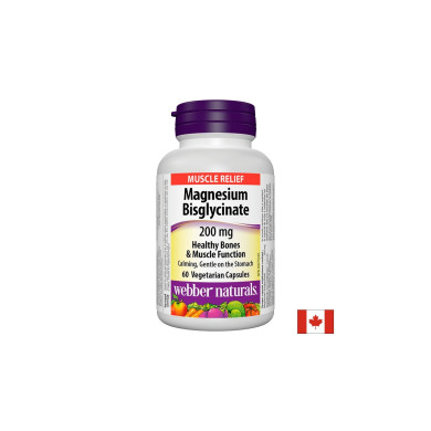 Magnesium Bisglycinate/ Магнезий (бисглицинат) 200 mg x 60 капсули Webber Naturals