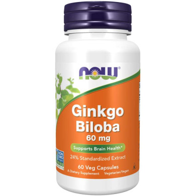 Now - Ginkgo Biloba / Гинко Билоба 60 Мг - 60 Капсули