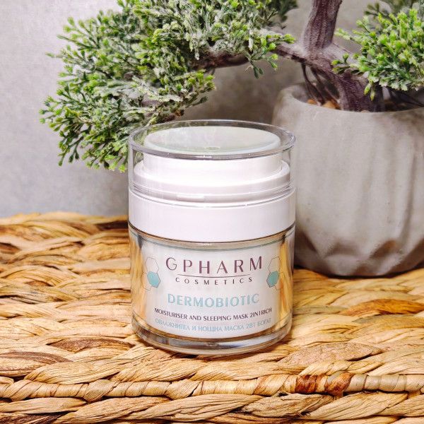 Дермобиотик® овлажнител и нощна маска 2 в 1 богат Gpharm 50 мл