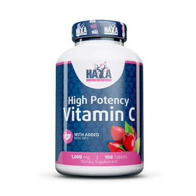 Haya Labs High Potency Vitamin C 1,000mg with Rose Hips / Комбинация от витамин С и екстракт от шипки 100 tabs.