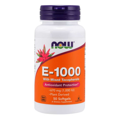 Now - Витамин E-1000 Iu - 50 Дражета