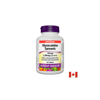 Glucosamine Turmeric - Глюкозамин Сулфат + Kуркума - Здрави стави, 120 таблетки Webber Naturals