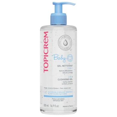 Topicrem 2in1 Cleansing Gel Почистващ гел за коса и тяло за бебета и деца 0М+ 500 мл