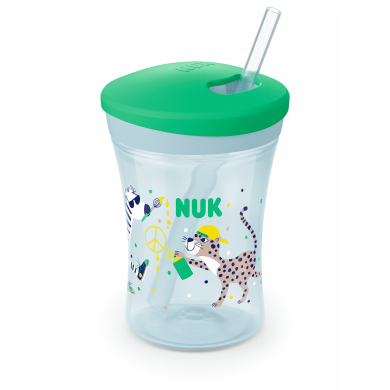 NUK EVOLUTION Action Cup 230мл. със сламка, 12+ мес.Green