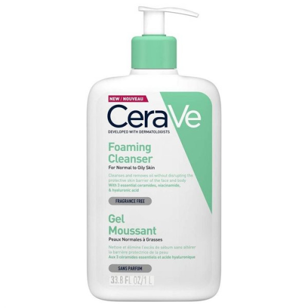 CeraVe Почистващa гел-пяна за лице и тяло за нормалнa до мазна кожа 1000 мл
