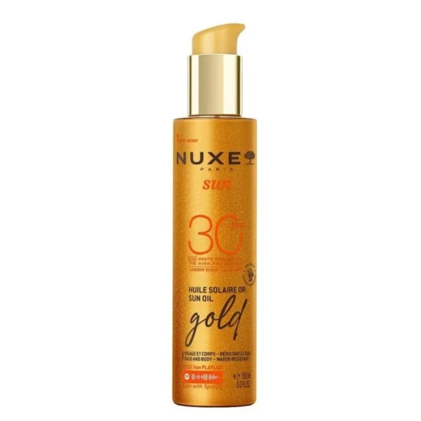 NUXE SUN  ОЛИО ЗА ПРИДОБИВАНЕ НА ТЕН СЪС ЗЛАТИСТИ ЧАСТИЦИ SPF30