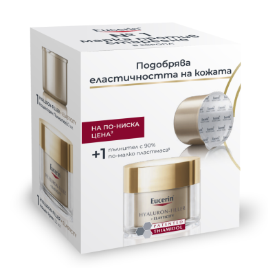 Eucerin® Комплект Hyaluron-Filler Elasticity Нощен крем  + РЕФИЛ, 2 x 50мл ПРОМО