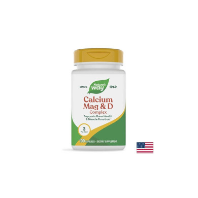 Calcium Magnesium & D/ Калций с Магнезий и Витамин D х 100 капсули Nature’s Way