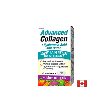 Advanced Collagen+Hyaluronic Acid and Boron/ Колаген + Хиалуронова киселина и Бор х 40 мини каплети Webber Naturals