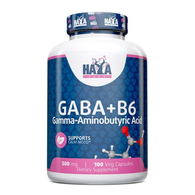 Haya Labs GABA + B-6 / ГАБА+Б-6 / 500mg. / 100 Vcaps