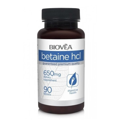 BIOVEA Betaine HCL 650 mg / 90 Tabs