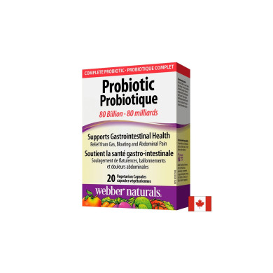 Probiotic 80 billion / Пробиотик, 80 млрд. активни пробиотици, 20 капсули Webber Naturals