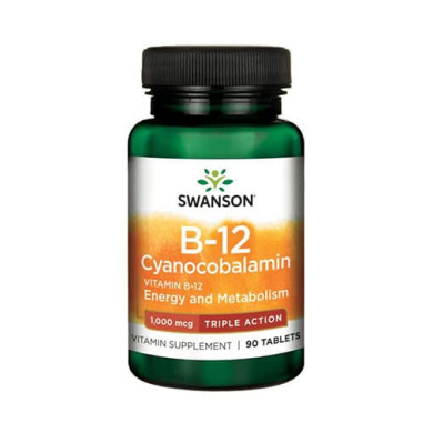 Vitamin B-12 Cyanocobalamin - Triple Action 1000mcg. / 90 Tabs