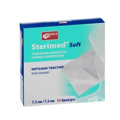 Sterimed Стерилни марлени компреси 7.5/7.5 см х10 бр Medica