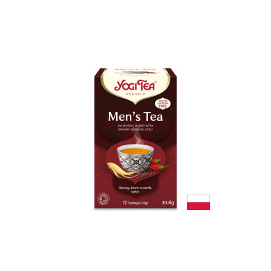 Аюрведичен чай Men’s Tea с джинджифил, женшен и куркума, БИО, 17 пакетчета